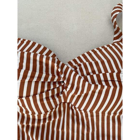 Nip Tuck Swim One Piece Swimsuit Multicolor Striped Swimwear - Picture 3 of 11